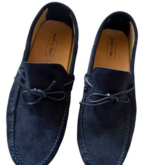 Made in Italy Suede Classic Driving Mocassin Loafers Navy Size IT43/US 10.5 - Picture 1 of 11